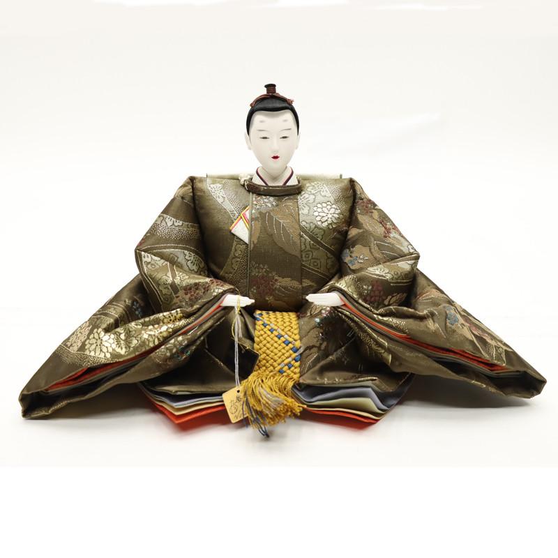 伝統的な金色の雛人形 アウトレット品 雛人形 人形単品 九番 親王 金襴ゴールド 玉台付 2人