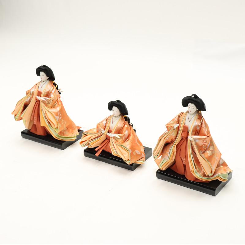 アウトレット品 雛人形 人形単品 大三五 三人官女 金襴 一人台付