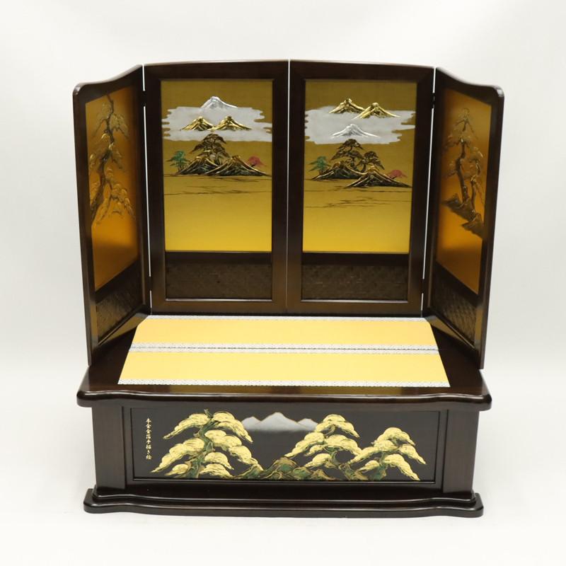 アウトレット品 五月人形 台屏風セット 35号*50/25号4曲*50 山水松 本