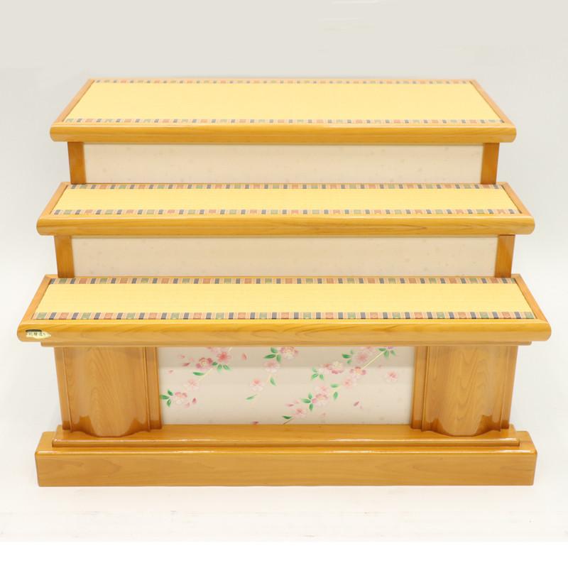 アウトレット品 雛人形 台単品 75cm×3 道長桜 総桧 三段飾り台 25a-ya