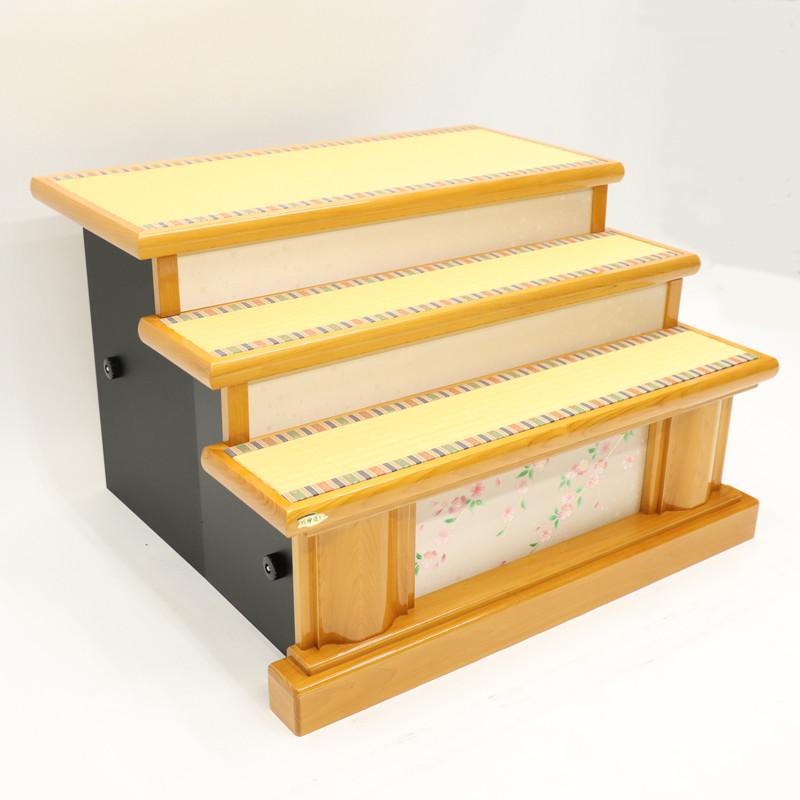 アウトレット品 雛人形 台単品 75cm×3 道長桜 総桧 三段飾り台 25a-ya