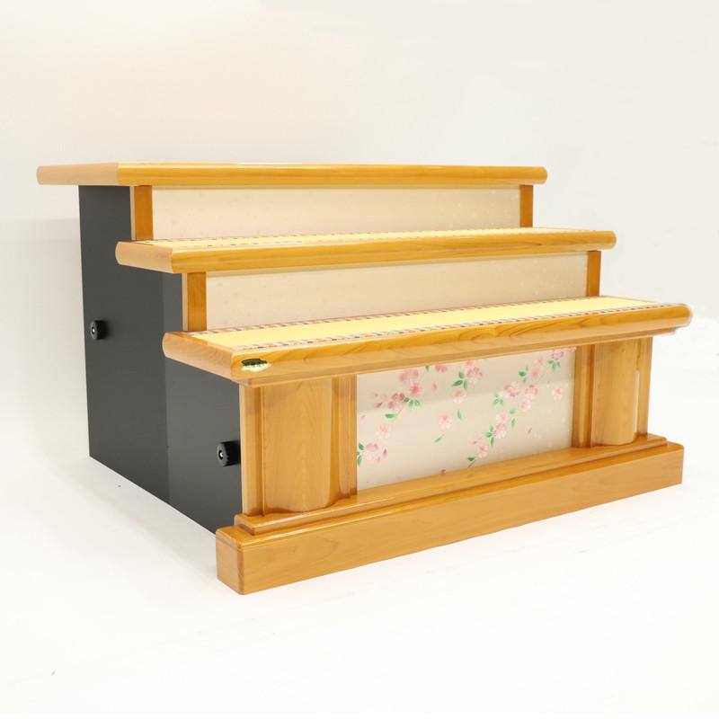 アウトレット品 雛人形 台単品 75cm×3 道長桜 総桧 三段飾り台 25a-ya
