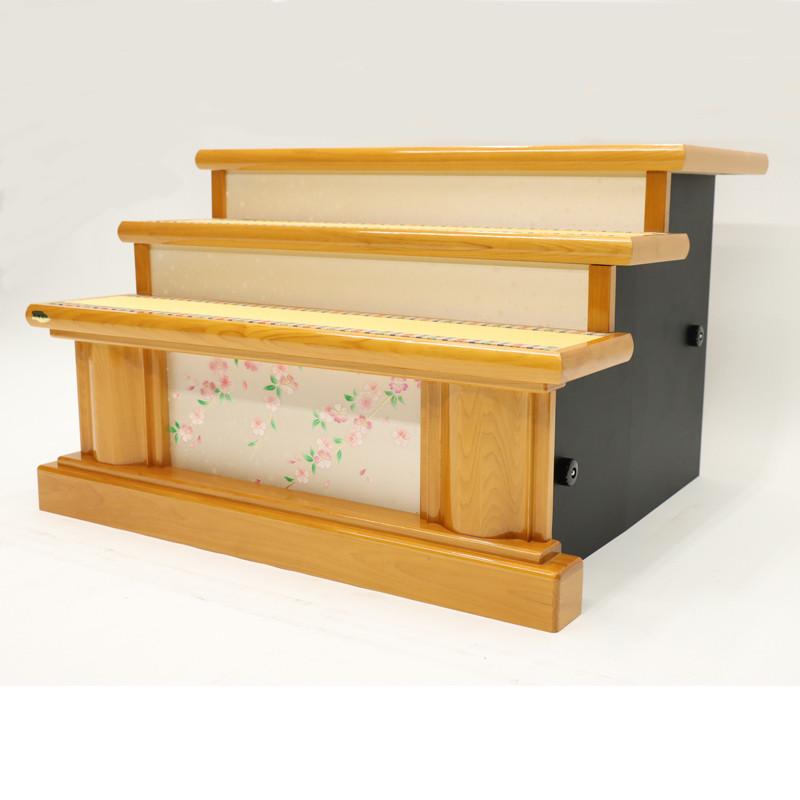 アウトレット品 雛人形 台単品 75cm×3 道長桜 総桧 三段飾り台 25a-ya