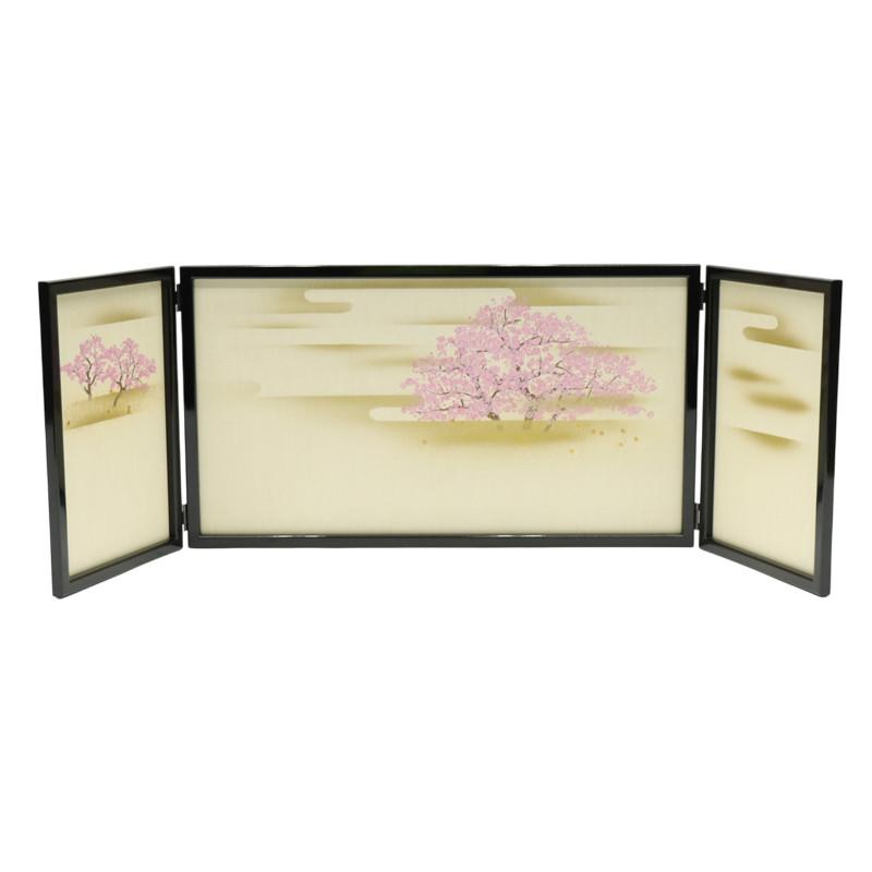 アウトレット品 インテリア 屏風単品 13号 桜寿 三曲屏風 25a-ya-0238