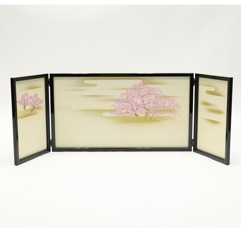 アウトレット品 インテリア 屏風単品 13号 桜寿 三曲屏風 25a-ya-0238
