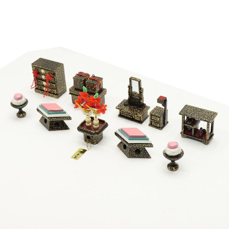 【27】雛人形★ひな祭り★雛道具6点セット★展示品★せ アウトレット品 雛人形 道具単品 20号 雛道具6点セット 唐草ひいな遊び