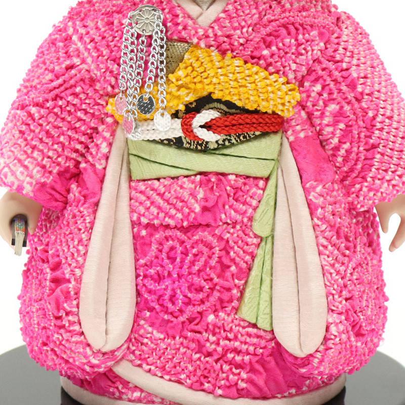 アウトレット品 雛人形 市松人形 小 木目込み人形 みずほ ピンク鹿の子