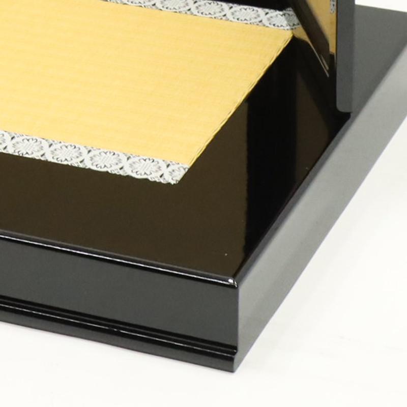 アウトレット品 インテリア 台屏風セット 台20号/屏風12号 黒平台・流