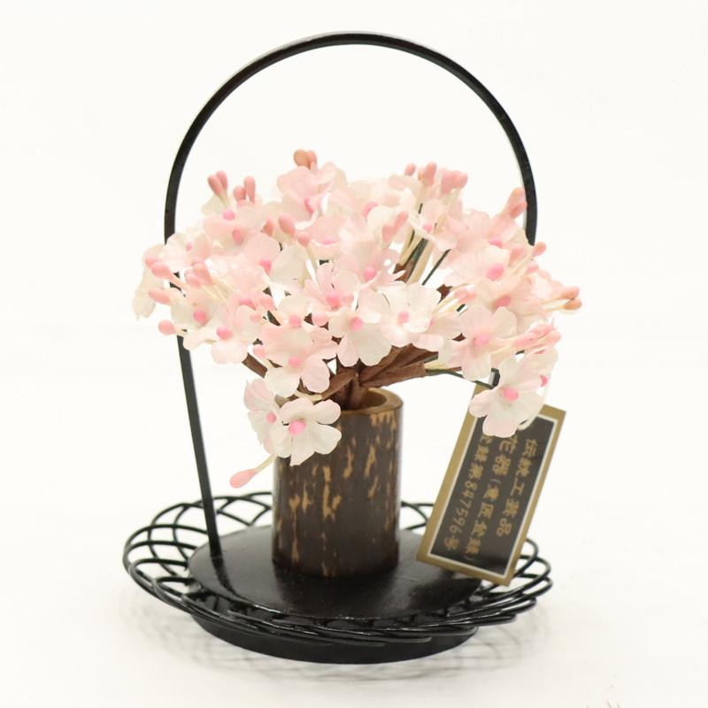アウトレット品 雛人形 道具単品 姫桜 桜橘 花器 黒 竹細工 25a-ya