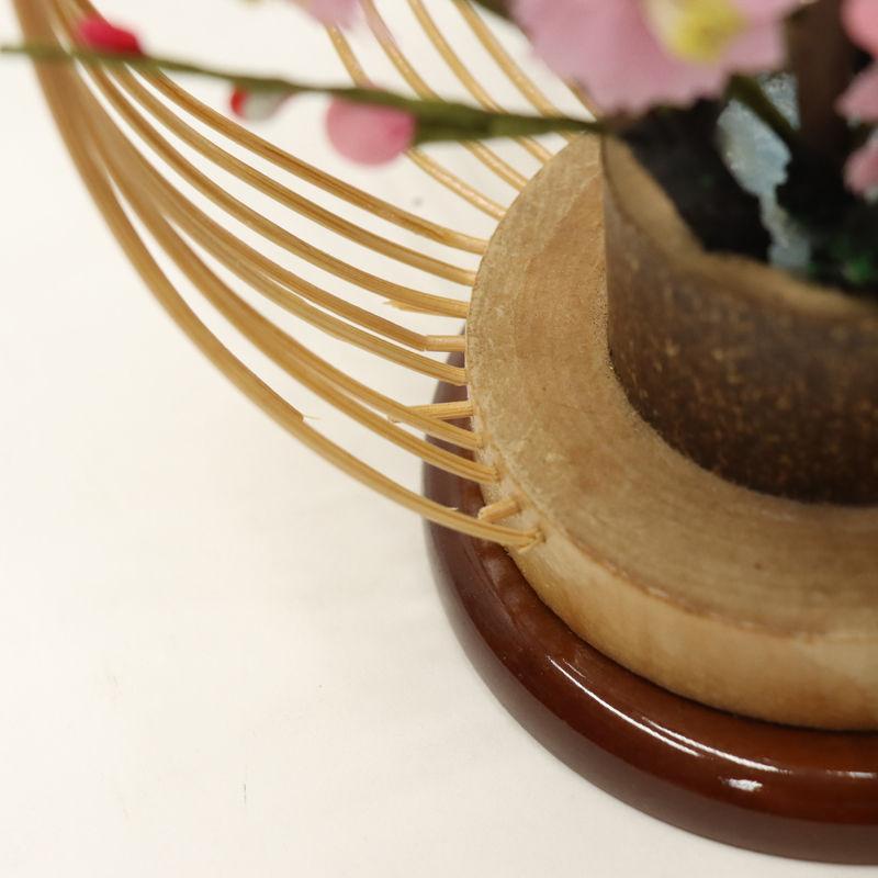 アウトレット品 雛人形 道具単品 大形 桜橘 竹編みかご ケヤキ塗円台