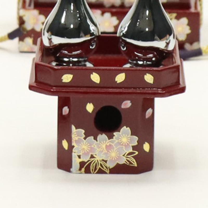 アウトレット品 雛人形 道具単品 25号 雛道具6点セット 桜柄 朱塗 25a