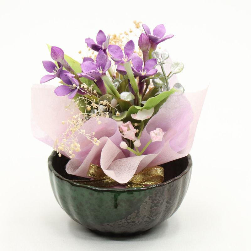 雛道具　花飾り　盛花 アウトレット品 雛人形 道具単品 12cm 桜橘 お椀に紫花 フラワー