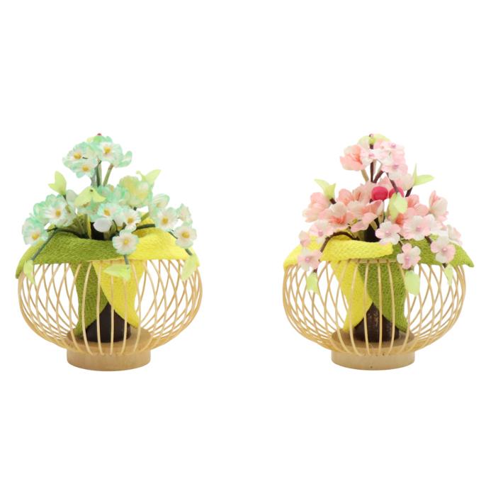 アウトレット品 雛人形 桜橘単品 しだれ桜橘 中 緑と黄色 : さくら