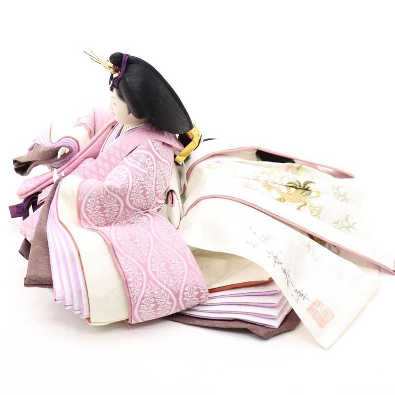 アウトレット品 雛人形 親王単品 葵 京十番 殿：白系/姫：薄紫系衣裳 2