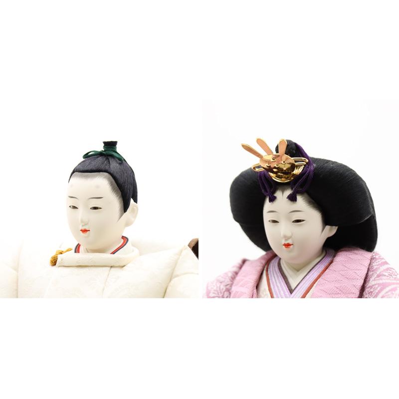 アウトレット品 雛人形 親王単品 葵 京十番 殿：白系/姫：薄紫系衣裳 2