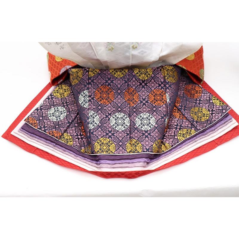 アウトレット品 雛人形 親王単品 有職 京七番 殿：紫系/姫：赤系衣裳 2