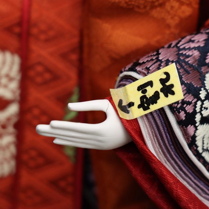 アウトレット品 雛人形 親王単品 有職 京七番 殿：紫系/姫：赤系衣裳 2