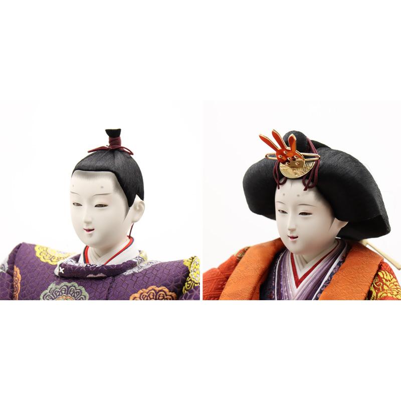 アウトレット品 雛人形 親王単品 有職 京七番 殿：紫系/姫：赤系衣裳 2