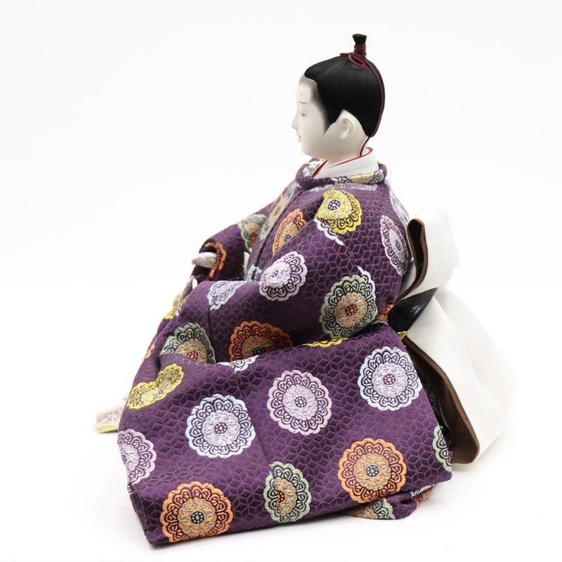 アウトレット品 雛人形 親王単品 有職 京七番 殿：紫系/姫：赤系衣裳 2