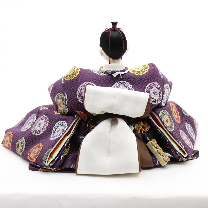 アウトレット品 雛人形 親王単品 有職 京七番 殿：紫系/姫：赤系衣裳 2