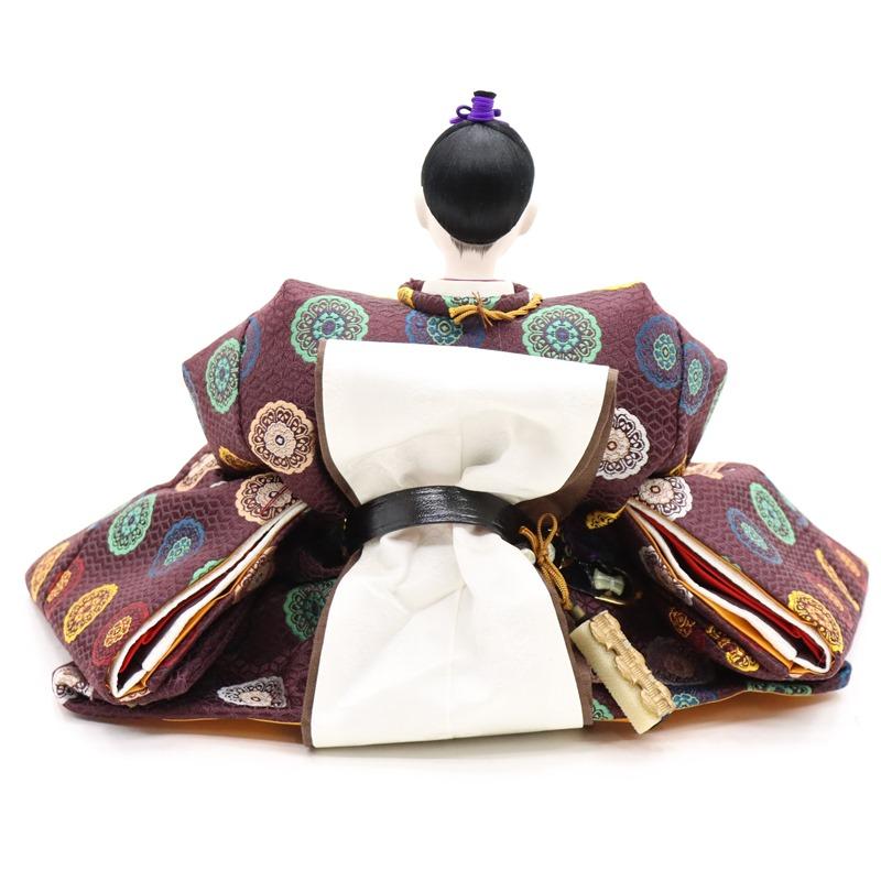 アウトレット品 雛人形 親王単品 有職 京七番 殿：紫系/姫：赤系衣裳 2