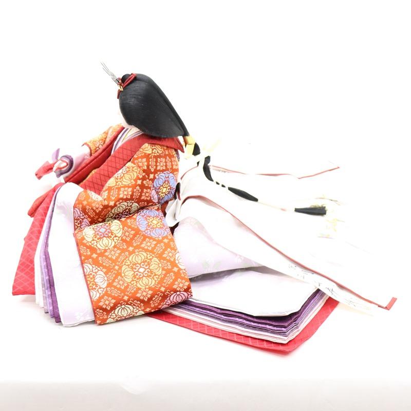 アウトレット品 雛人形 親王単品 有職 京七番 殿：紫系/姫：赤系衣裳 2