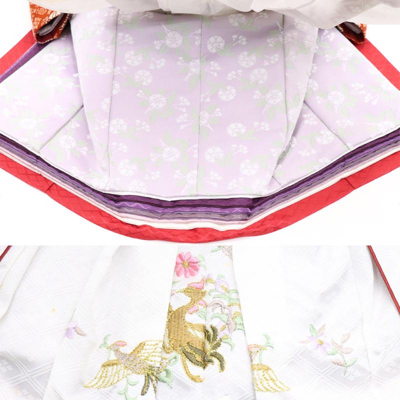 アウトレット品 雛人形 親王単品 有職 京七番 殿：紫系/姫：赤系衣裳 2