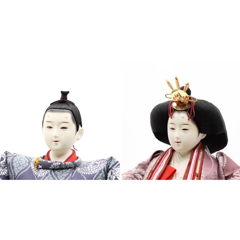 アウトレット品 雛人形 親王単品 有職 京七番 殿：淡青系/姫：小豆色系