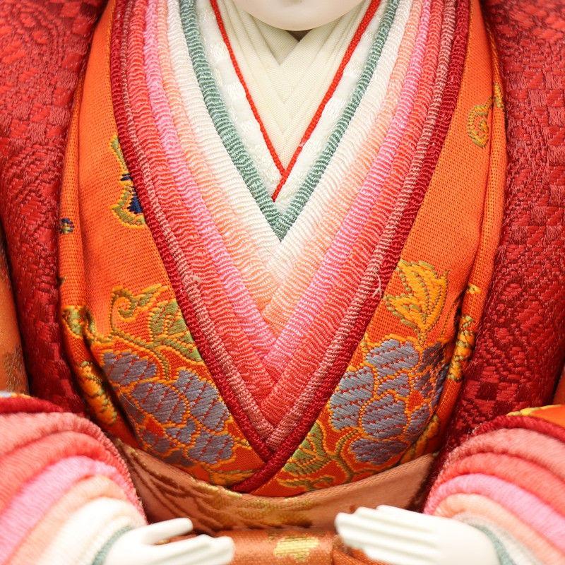 アウトレット品 雛人形 親王単品 立雛 静和 九番 殿：深緑系/姫：赤系
