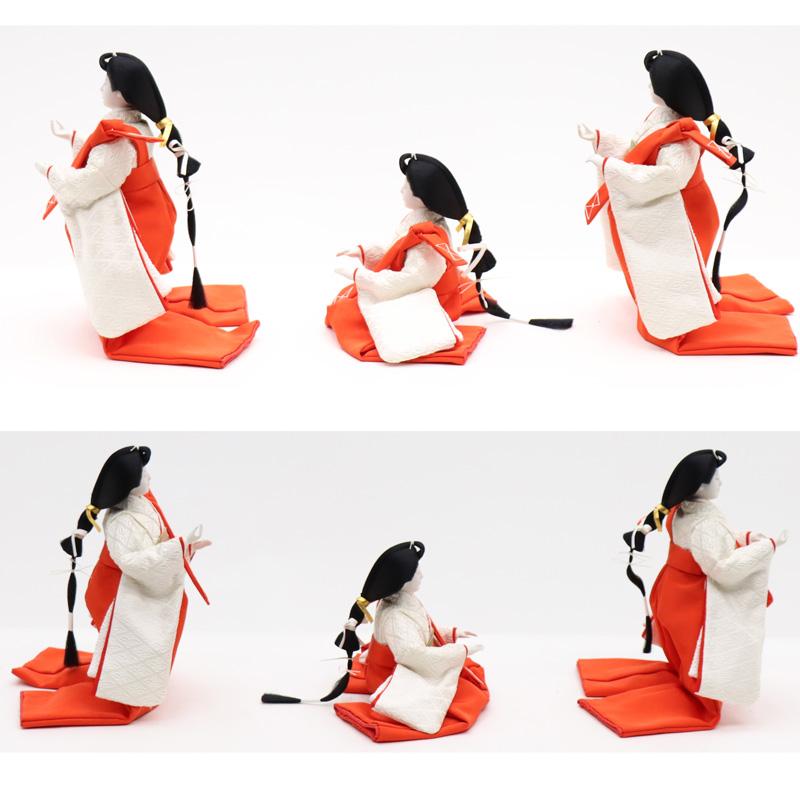 アウトレット品 雛人形 官女単品 三白 七寸 白系衣裳 三人官女 26a-ya