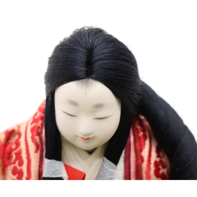 アウトレット品 雛人形 官女単品 有職 七寸 エンジ色衣裳 三人官女 26a