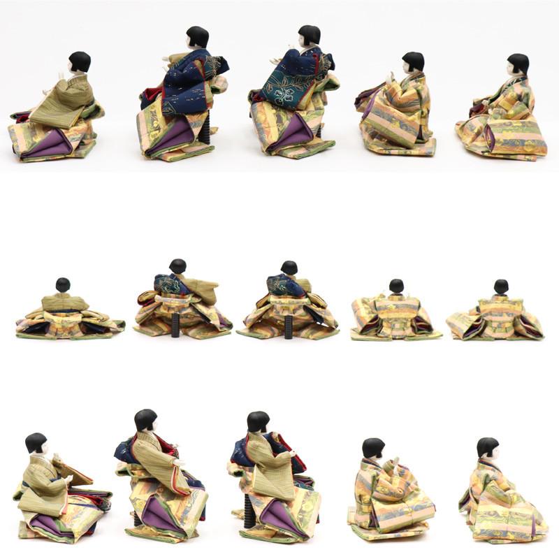 アウトレット品 雛人形 その他人形単品 五人囃子 大三五 紺と六色生地