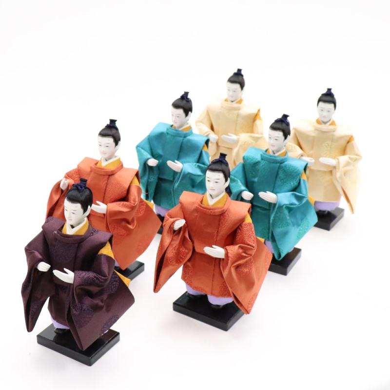 アウトレット品 雛人形 その他人形単品 大名行列（家来七人） 紫・赤