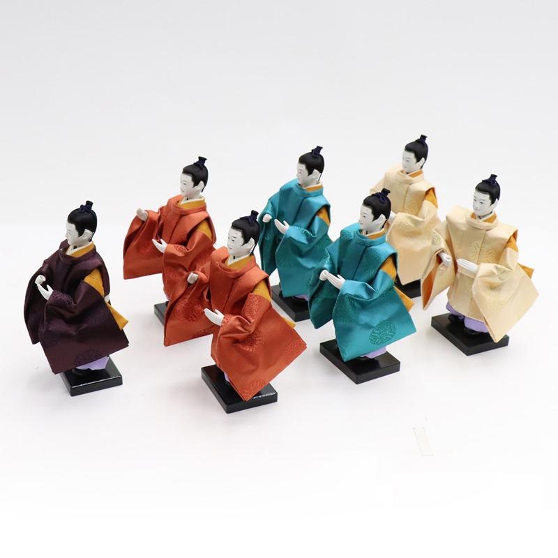 アウトレット品 雛人形 その他人形単品 大名行列（家来七人） 紫・赤