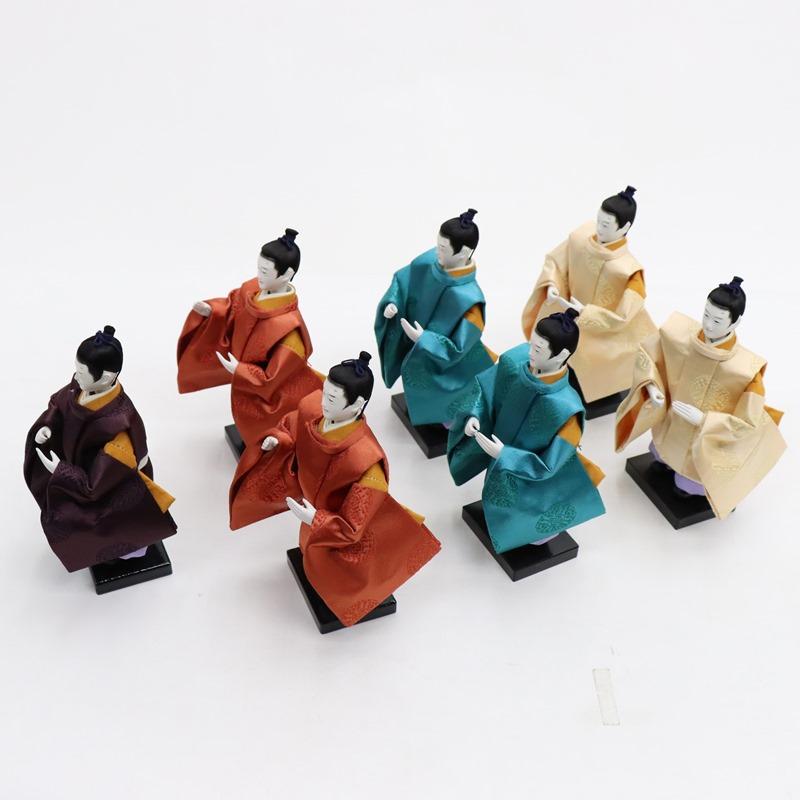 アウトレット品 雛人形 その他人形単品 大名行列（家来七人） 紫・赤