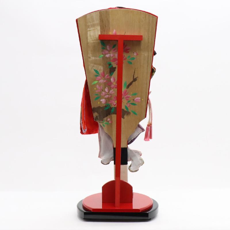 アウトレット品 正月飾り 羽子板セット 押絵全身羽子板スタンド飾り 23号 桃色 華麗 スタンド付き 26a-ya-0784の画像
