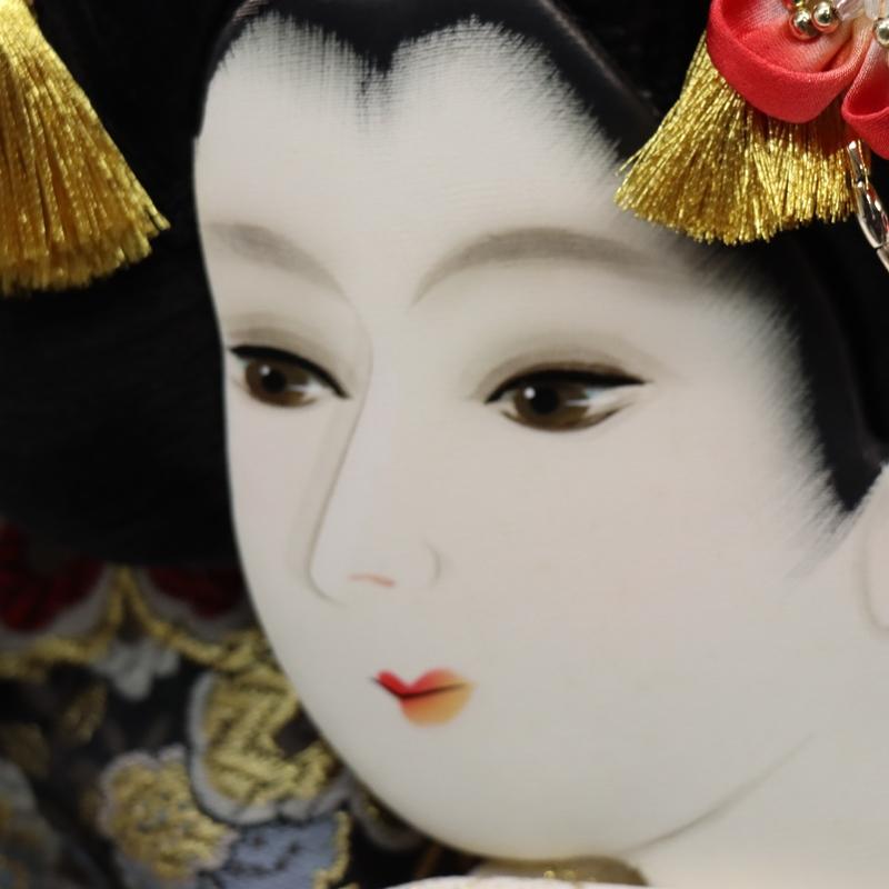 アウトレット品 正月飾り 羽子板セット 押絵全身羽子板スタンド飾り 23号 桃色 華麗 スタンド付き 26a-ya-0784の画像