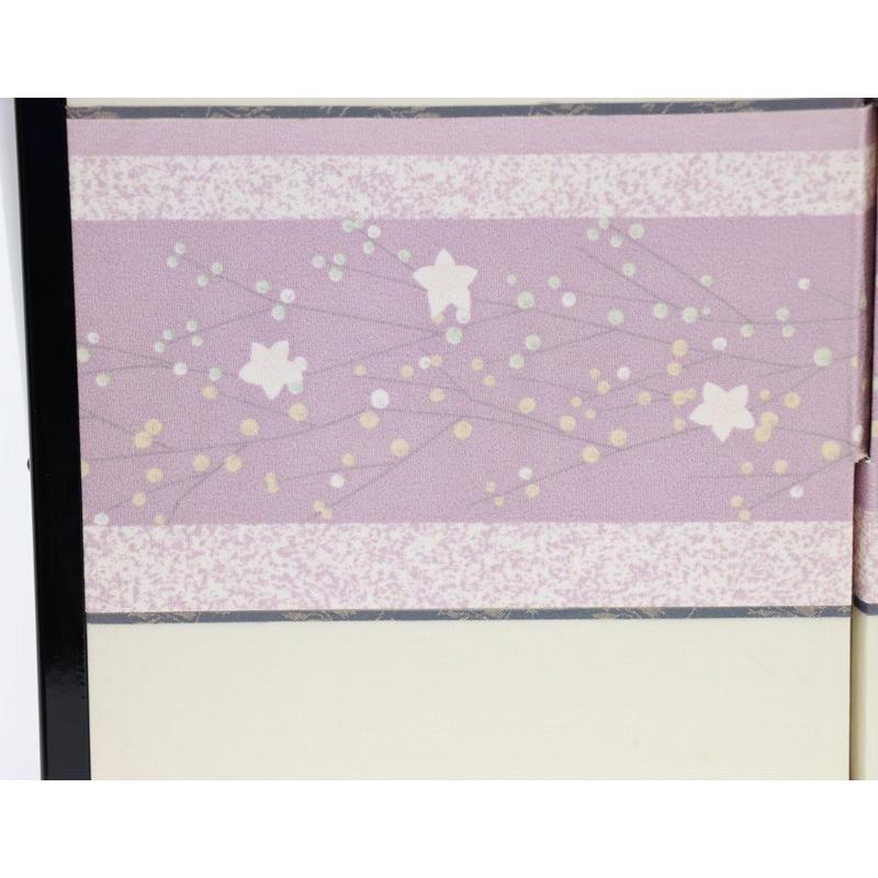 アウトレット品 屏風単品 三曲屏風 10号 薄黄色 黒枠 レトロ アートスタンド 26a-ya-0877の画像