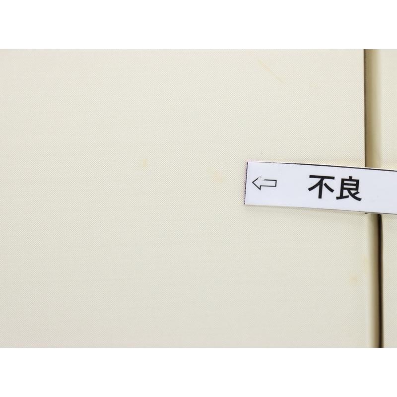 アウトレット品 屏風単品 三曲屏風 10号 薄黄色 黒枠 レトロ アートスタンド 26a-ya-0877の画像