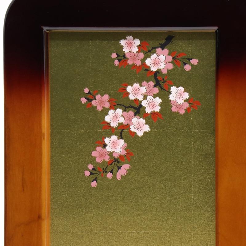 アウトレット品 屏風単品 三曲屏風 18号 ゴールド 盛上桜 レトロ