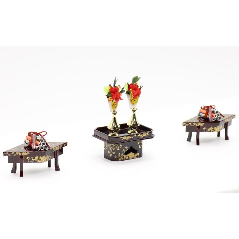 【雛人形】道具バラ売り② アウトレット品 雛人形 道具単品 雛道具2点セット 30号 溜塗り 三つ葉