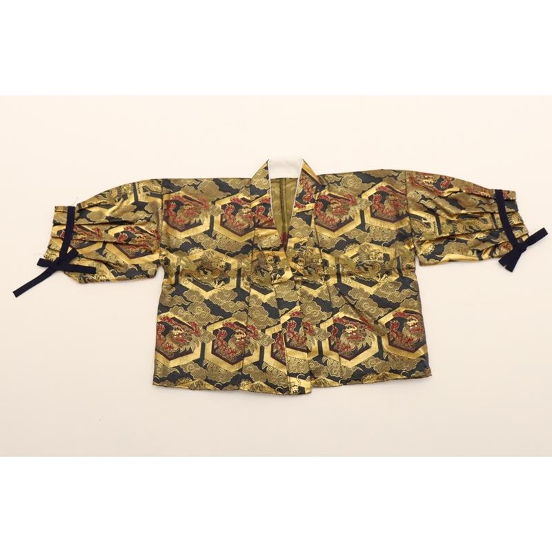 アウトレット品 五月人形 節句小物単品 鎧下衣 黒・金 龍・唐獅子柄