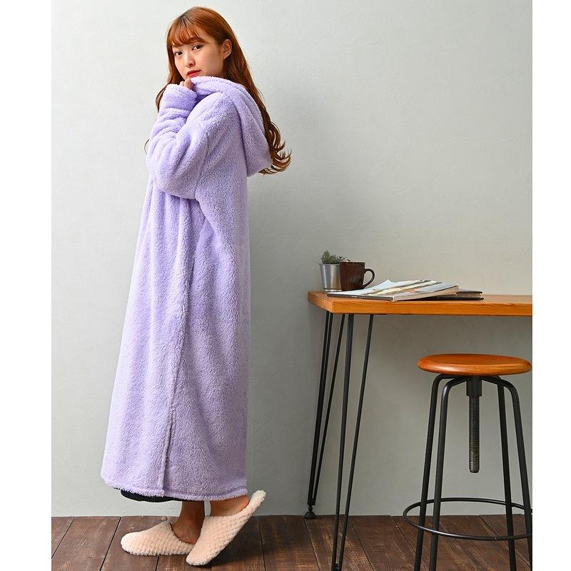 ファッション レディース モコボア お出掛け着る毛布 FREEサイズ