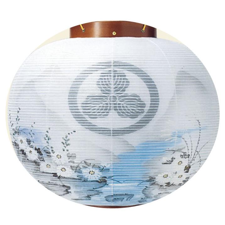 盆提灯 岐阜提灯 置き提灯 家紋入 行灯 10号 藤崎けやき（左） 対仕様  