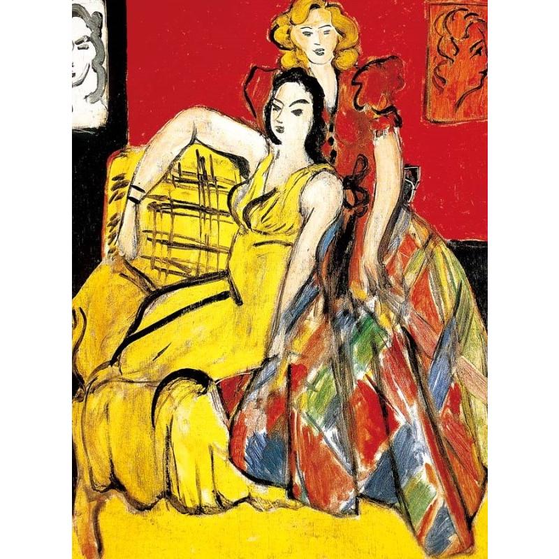額絵 マティス 二人の少女、黄色いドレスとタータンドレス f8・f6・f4