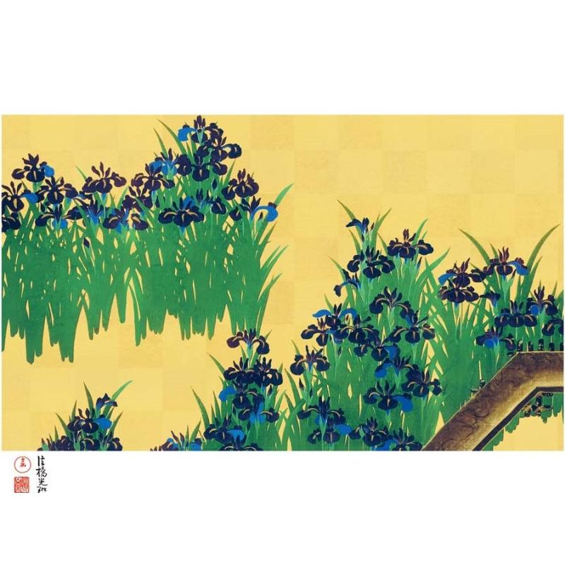 額絵 尾形光琳 八ツ橋図屏風 f8・f6・f4大きさ 日本の雄篇続きもの gk-a5-j2142（p116） J2-142 （代引っ張ること不可）
