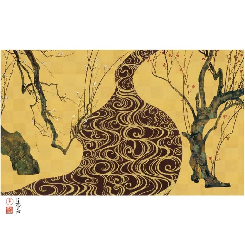 額絵 尾形光琳 紅白梅図 f8・f6・f4大きさ 日本の雄篇続きもの gk-a5-j2143（p116） J2-143 （代引っ張ること不可）