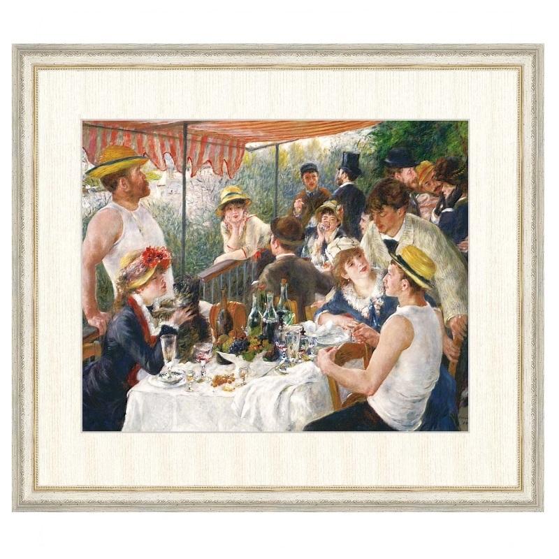 ルノワール「舟遊びをする人々の昼食」複製ポスター額付メディウム加工