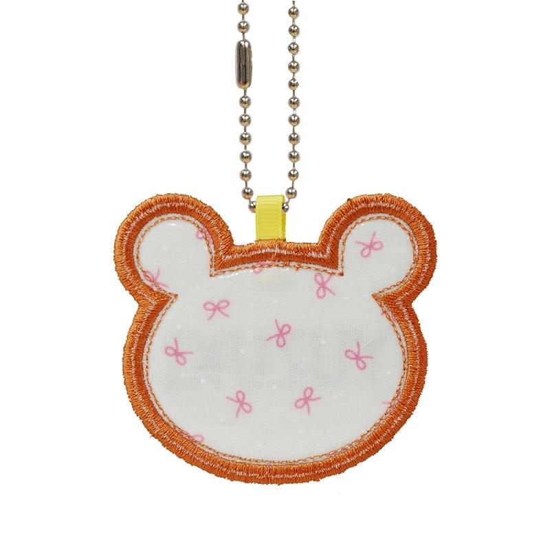キッズ お名前タグ（名入れキーホルダー） くま4 na-kuma4 リボン柄