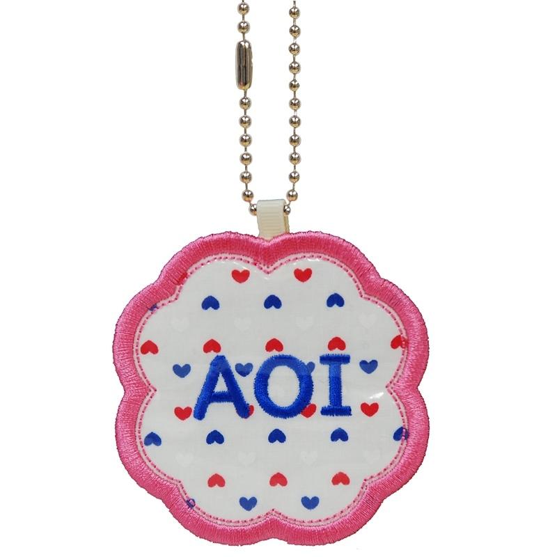 キッズ お名前タグ（名入れキーホルダー） クローバー3 na-kuroba3 赤  